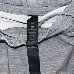 Mens Lululemon Gray Pace Breaker Lined Short 5”